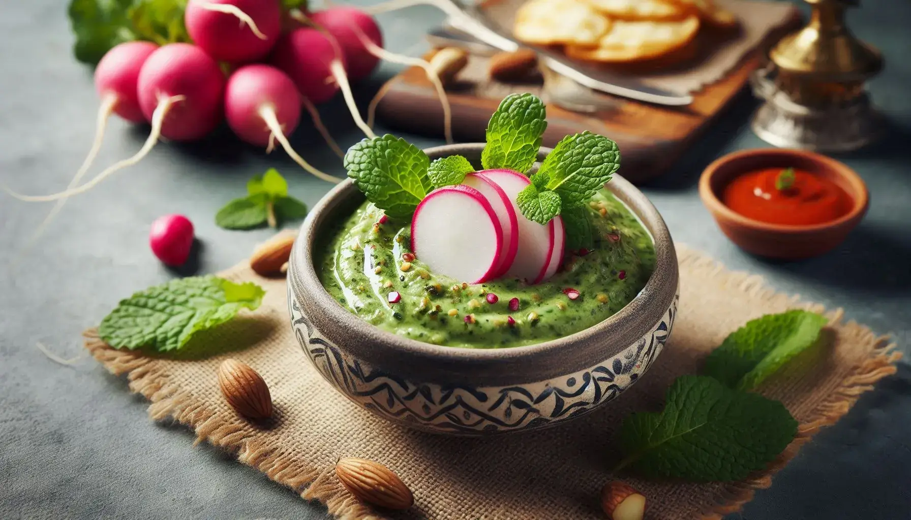 Radish Chutney served in a bowl